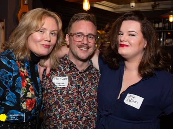 Manchester Tech Festival founders Naomi Timperley, Dan Smart and Amy Newton