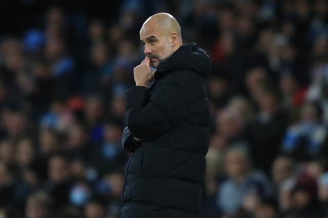 Pep Guardiola spoke to the press on Friday afternoon. Credit: Getty.