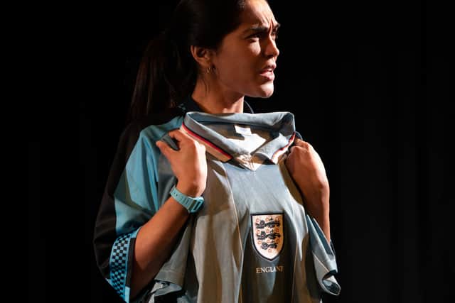 Hannah Kumari explores issues of national identity, race and football in her play Eng-Er-Land. Photo: Ali Wright