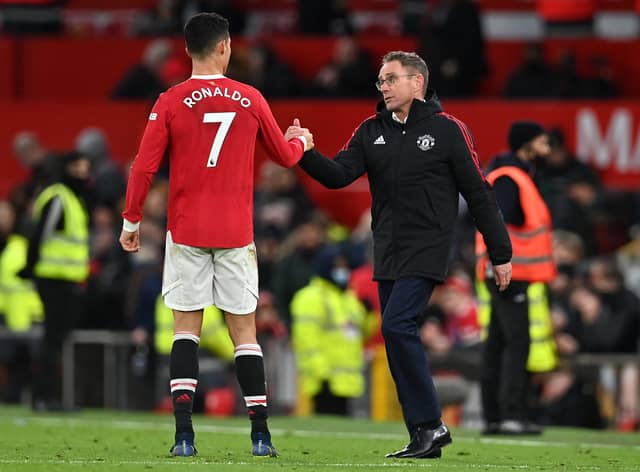Rangnick said he discussed Ronaldo’s fitness with the attacker on Friday. Credit: Getty.