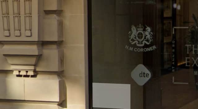 Manchester coroner’s court entrance Credit: Google Maps