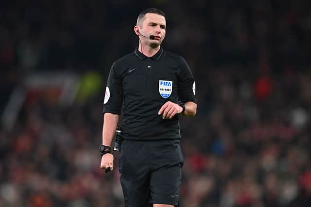Michael Oliver will be in charge for Sunday’s Manchester derby. Credit: Getty.