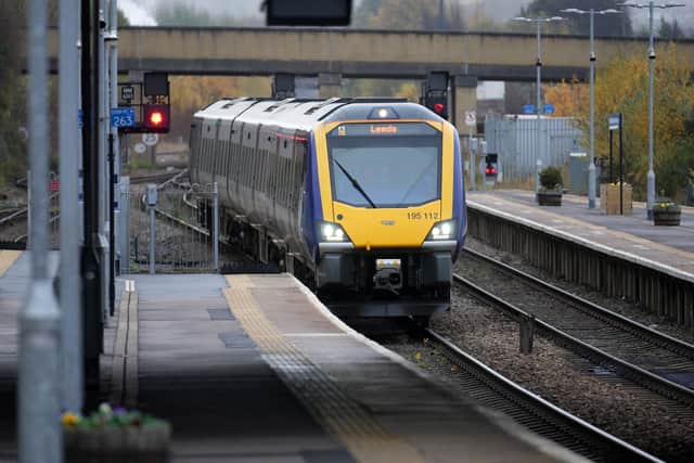 Train arrives at station.