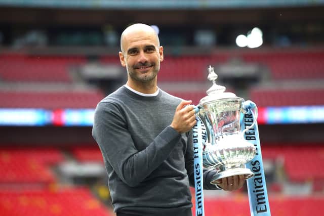 Pep Guardiola has only won the FA Cup once before. Credit: Getty.