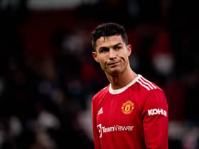 Cristiano Ronaldo of Manchester United looks on during the Premier League match between Manchester United and Watford at Old Trafford on February 26, 2022