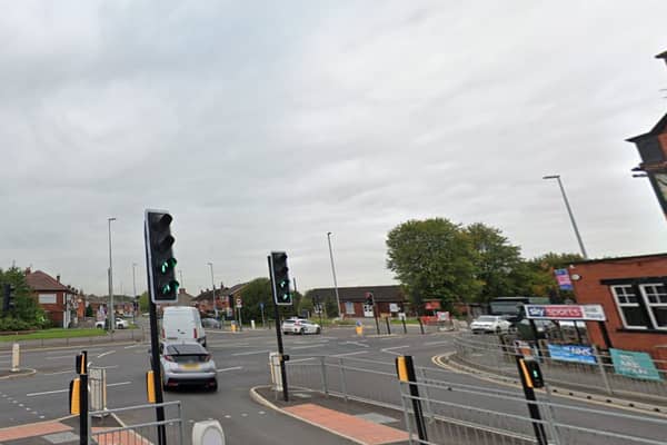 The collision happened at the junction of Broadway and Eaves Lane, Chadderton Credit: Google Maps