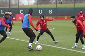 It was attack v defence in the latest United training video. Credit: Getty.