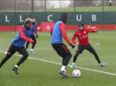 It was attack v defence in the latest United training video. Credit: Getty.