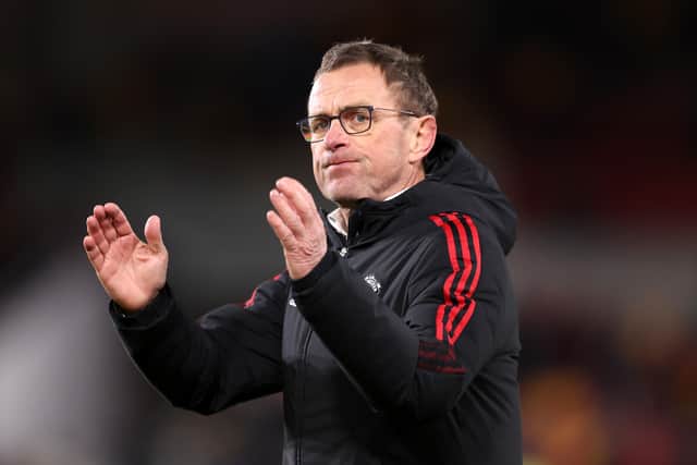 Rangnick becomes the sixth United manager to take charge of a Premier League Manchester derby. Credit: Getty.