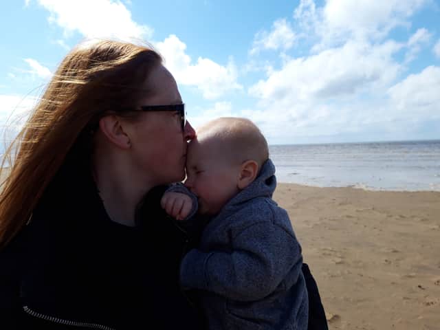 Baby Jude Drinkwater with his mum