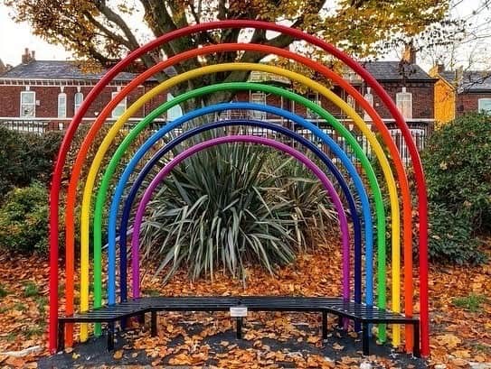 The rainbow bench in Jude’s memory