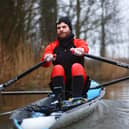 Jordan North has been rowing his way up the canals of England