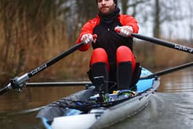 Jordan North has been rowing his way up the canals of England