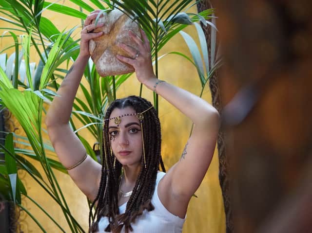 Miray Sidhom’s show The Bread We Break explores the link between bread and protest. Photo; Tom Leatherbarrow