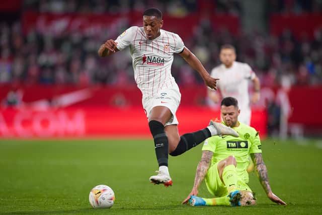 Manchester United loanee Anthony Martial in action for Sevilla this season 