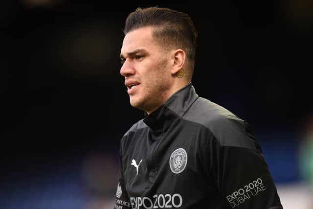 Ederson is hoping to end the season with three winners’ medals. Credit: Getty.