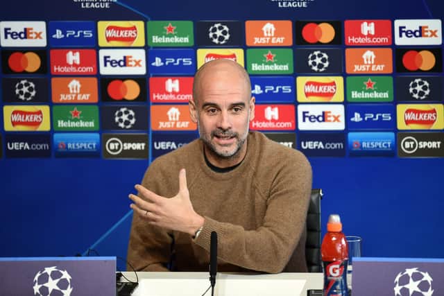 Guardiola revealed City only have three defenders fit for Wednesday’s game against Sporting. Credit: Getty.