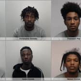 The six named gang members who have been jailed for the murder of John Soyoye