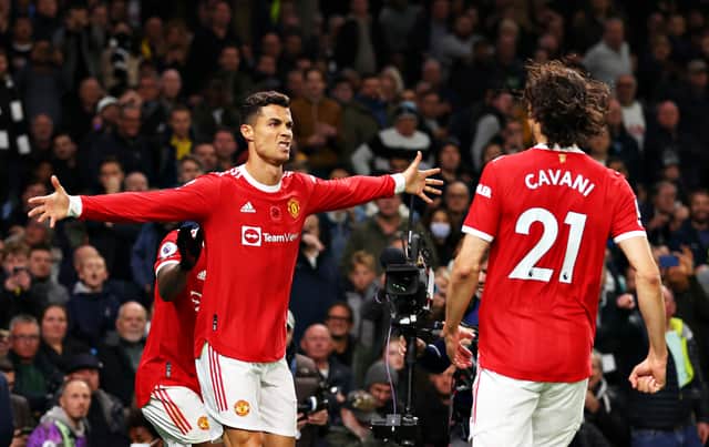 Ronaldo and Cavani both scored the last time United played Tottenham. Credit: Getty.
