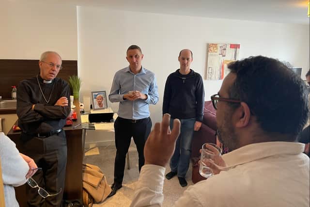 Archbishop of Canterbury Justin Welby visits leaseholders affected by the cladding and building safety scandals