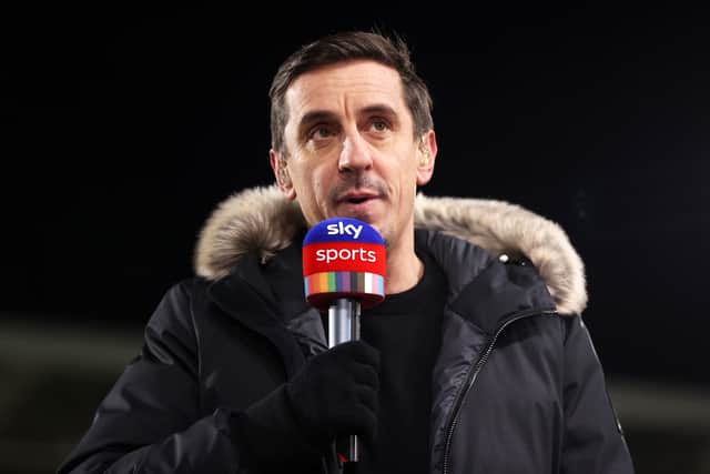 Gary Neville feels Liverpool’s attackers could win them the title. Credit: Getty.
