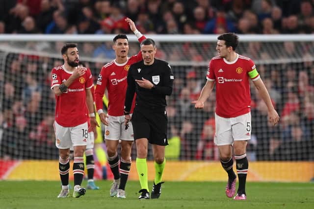United were furious with referee Slavko Vincic. Credit: Getty.
