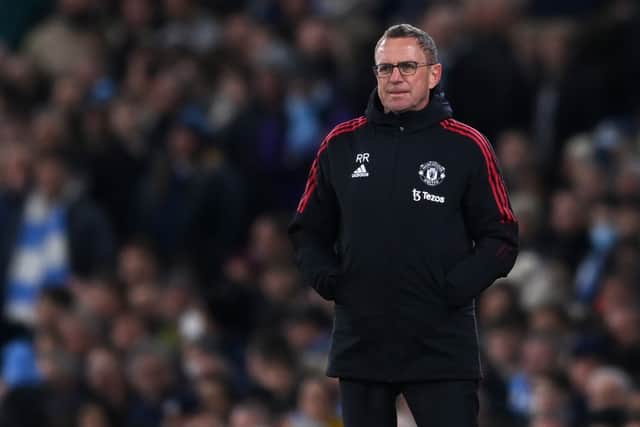 Ralf Rangnick knows it will be difficult for Manchester United to finish in the top four. Credit: Getty.