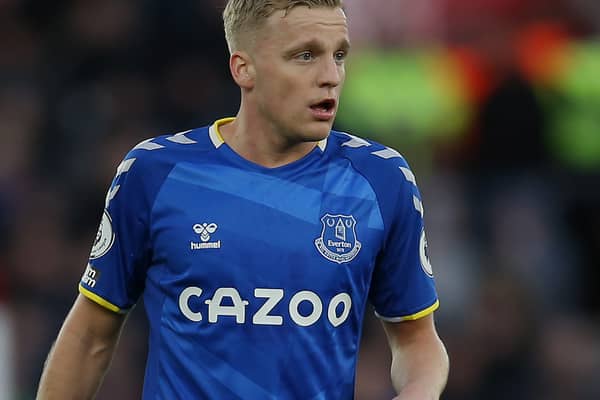 Donny van de Beek has made since appearances for Everton in the Premier League. Credit: Getty. 
