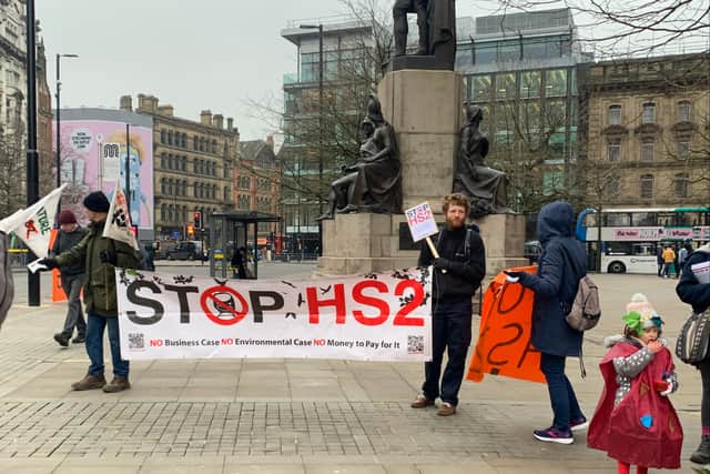 A previous Stop Hs2 protest in Manchester