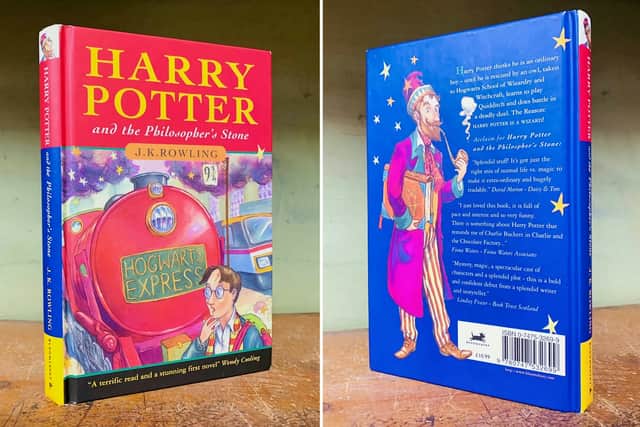 Another first edition of Harry Potter and the Philosopher’s Stone - front and back cover. Credit: Hansons / SWNS