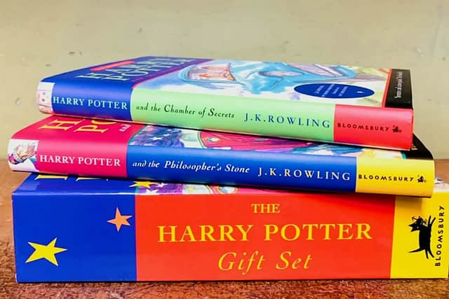 The first editions of Philosopher’s Stone and Chamber of Secrets Credit: Hansons / SWNS