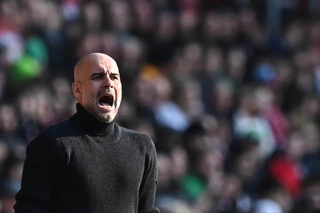 Pep Guardiola said it will be incredibly difficult for Manchester City to win the treble this season. Credit: Getty.
