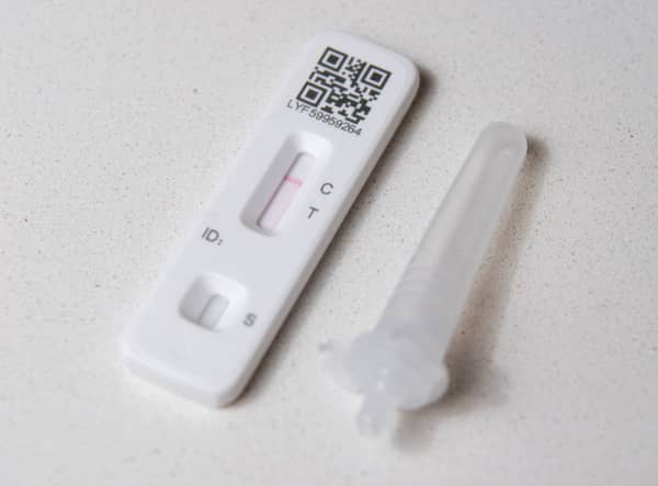 A lateral flow test. Photo: AFP via Getty Images 