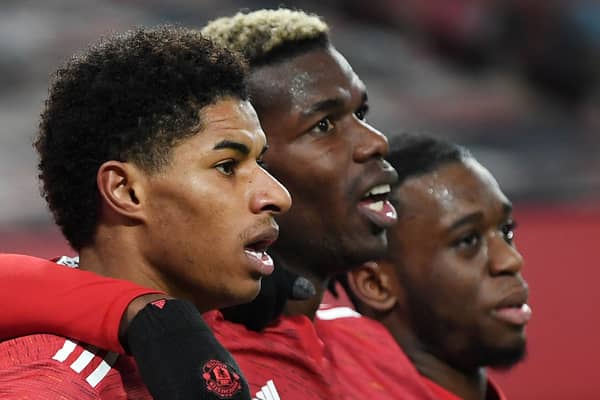 Marcus Rashford, Paul Pogba and Aaron Wan-Bissaka could leave United this summer. Credit: Getty.