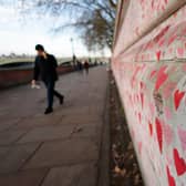  National Covid Memorial Wall in London  Credit: Getty