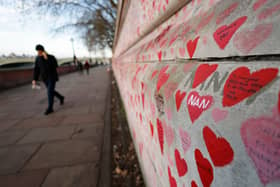  National Covid Memorial Wall in London  Credit: Getty