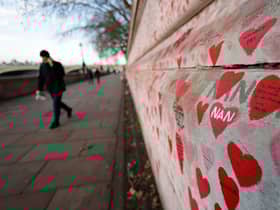  National Covid Memorial Wall in London  Credit: Getty
