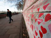  National Covid Memorial Wall in London  Credit: Getty