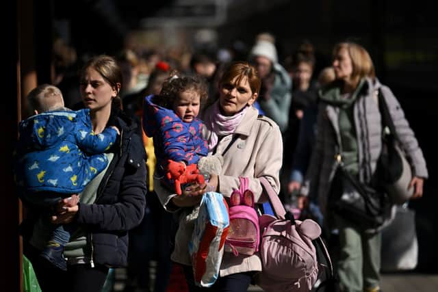 Ukrainian refugees arriving in Poland. Credit: Jeff J Mitchell/Getty Images