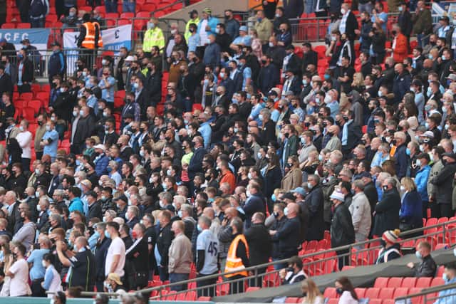Manchester City have confirmed they will put on coaches to transport fans to Wembley for the FA Cup semi-final. Credit: Getty.