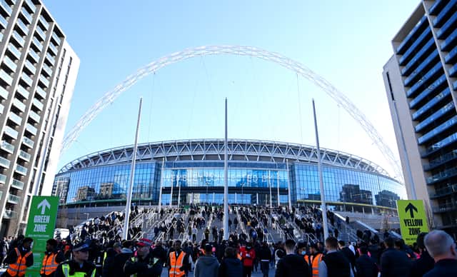 Wembley looks set to host the semi-finals despite the travel chaos. Credit: Getty.