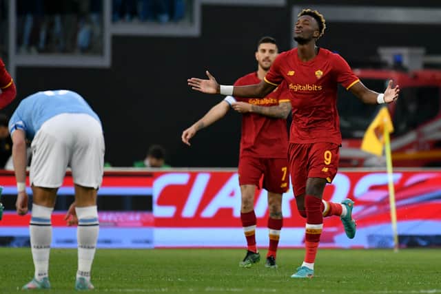 Tammy Abraham opened the scoring in last week's Rome derby. Credit: Getty.