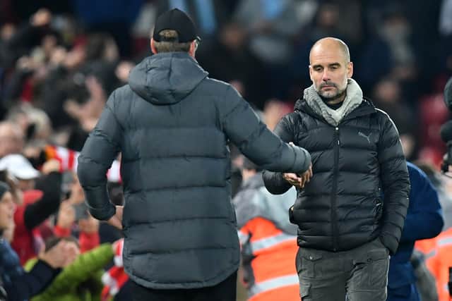 Guardiola and Klopp could add to their respective trophy collections before the end of the season. Credit: Getty.