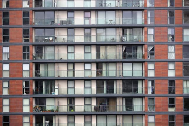 Flats and apartments in Salford Quays Credit: Getty