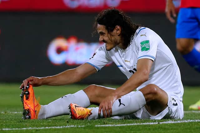 Edinson Cavani looks likely to miss the game against Leicester. Credit: Getty.