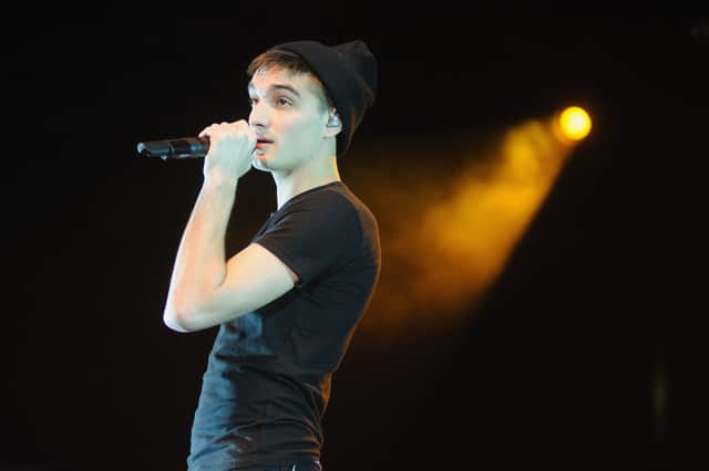 Tom Parker of The Wanted performs during the B96 Pepsi Jingle Bash Credit: Getty