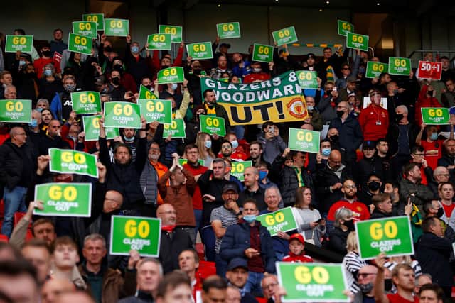 United fans have been vocal in their dislike of the Glazer family. Credit: Getty.