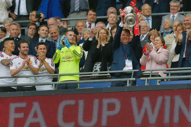 Van Gaal led United to the FA Cup in 2016. Credit: Getty.