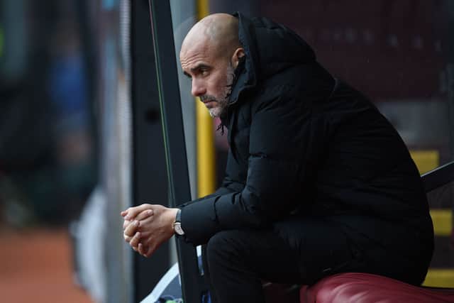 Pep Guardiola has made some unexpected decisions in big games over recent years. Credit: Getty.