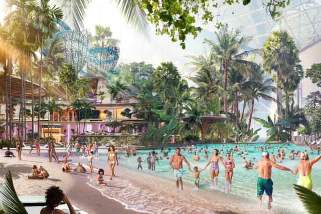 How the beach at Therme Manchester could look